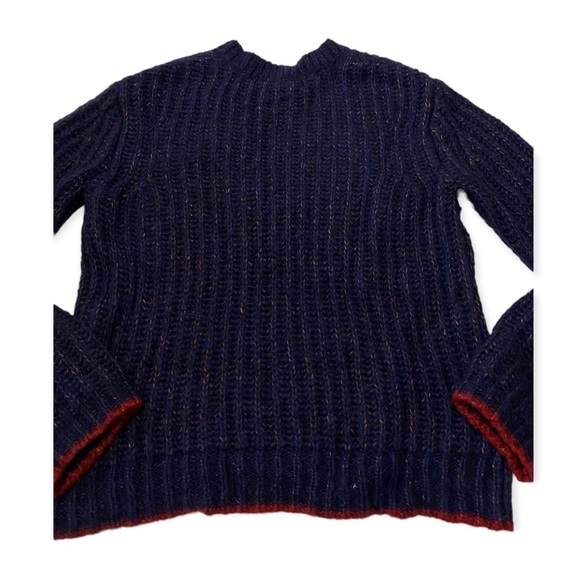 La Ligne Sweater, V neck alpaca wool sweater, Navy, Size M - Picture 6 of 15